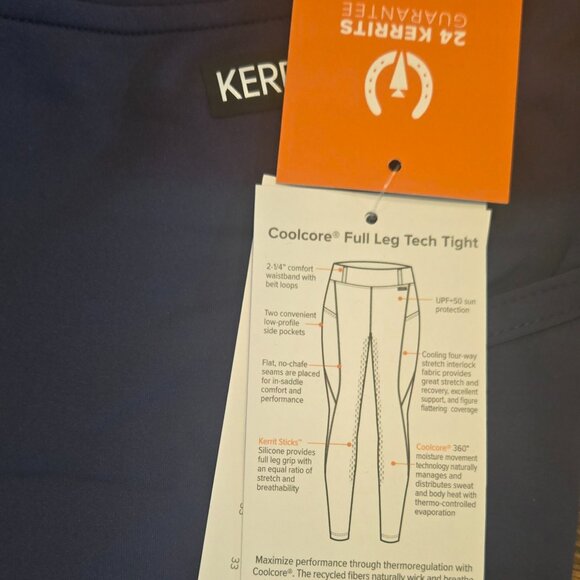 Kerrits Activewear Coolcore® Silicone Full Leg Riding Tech Tight NIGHTSKY / XS - Picture 4 of 4